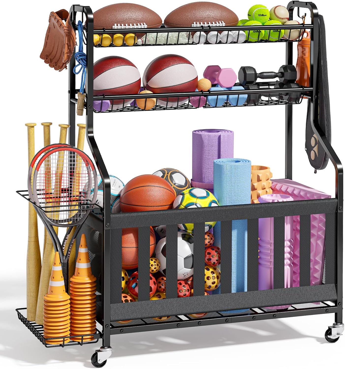 Sports Equipment Bat - Spor Malzemeleri Depolama Düzenleyicisi, Basketbol Topları