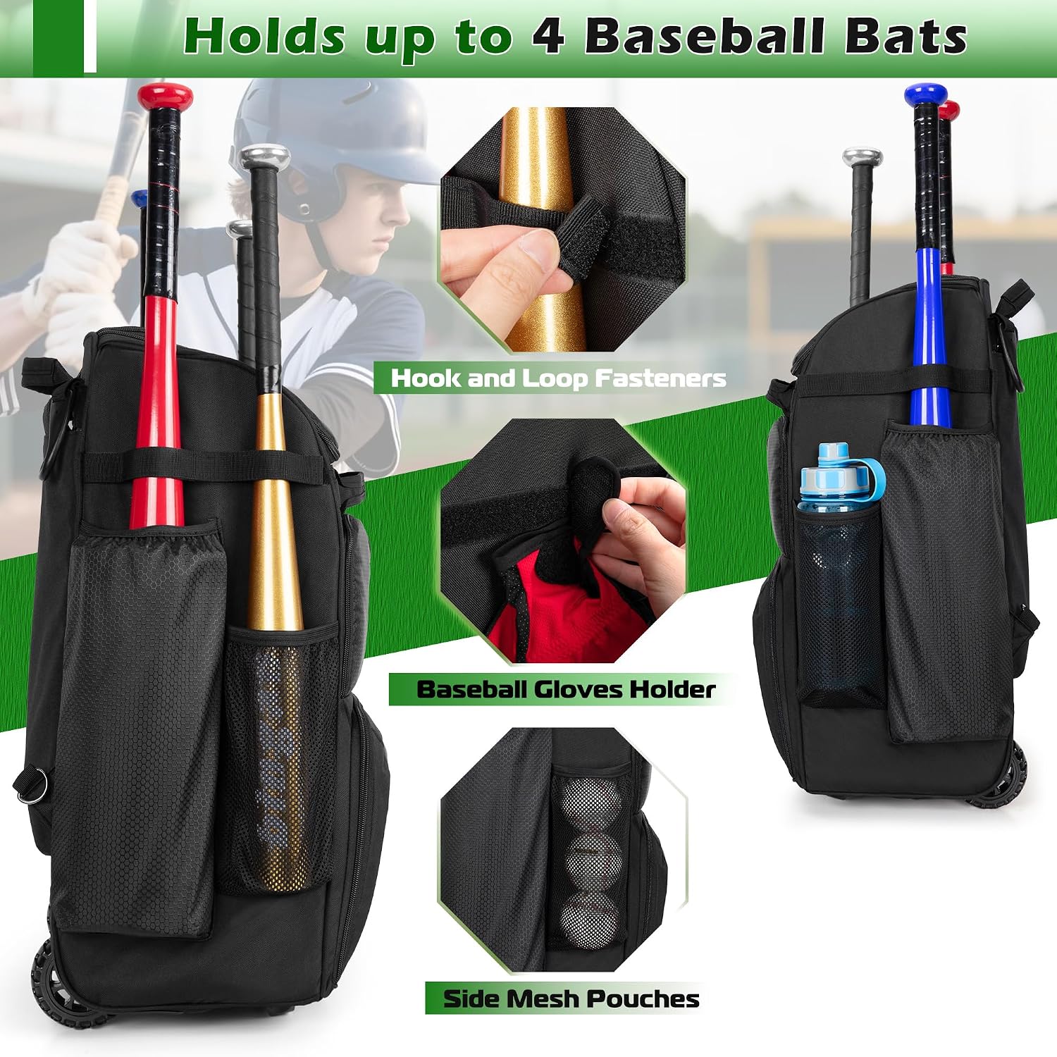 Tekerlekli Beyzbol Sırt Çantas - Sports Equipment Bat incelemesi ve fiyatı